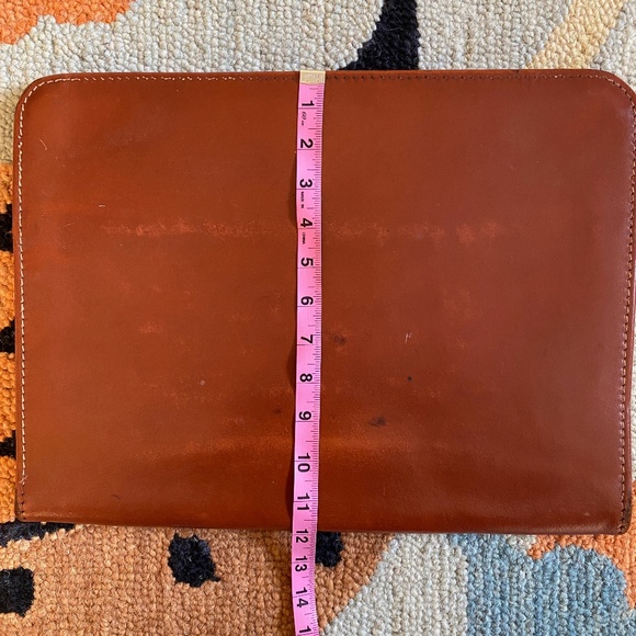 VTG I Lifton I Deep Buff Split Cowhide Leather Zipper Portfolio Underarm Case - Picture 9 of 16